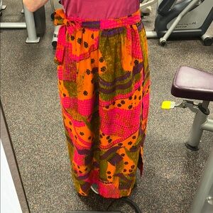 RARE! ALICE OF CALIFORNIA sz S MOD Patterned VINTAGE 1970s maxi hostess skirt